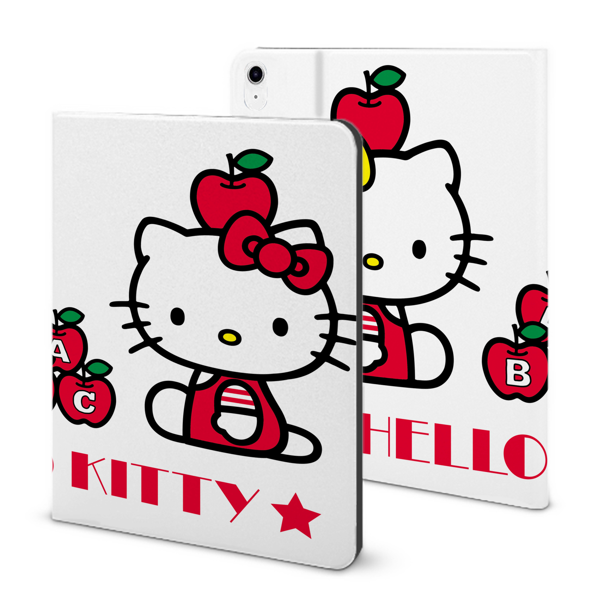 （画像用） Hello Kitty ハローキティ IPad ケース ブック型 PUレザー TPU 耐衝撃 軽量 薄型 ペン収納なし 全面保護 IPad 各モデル対応